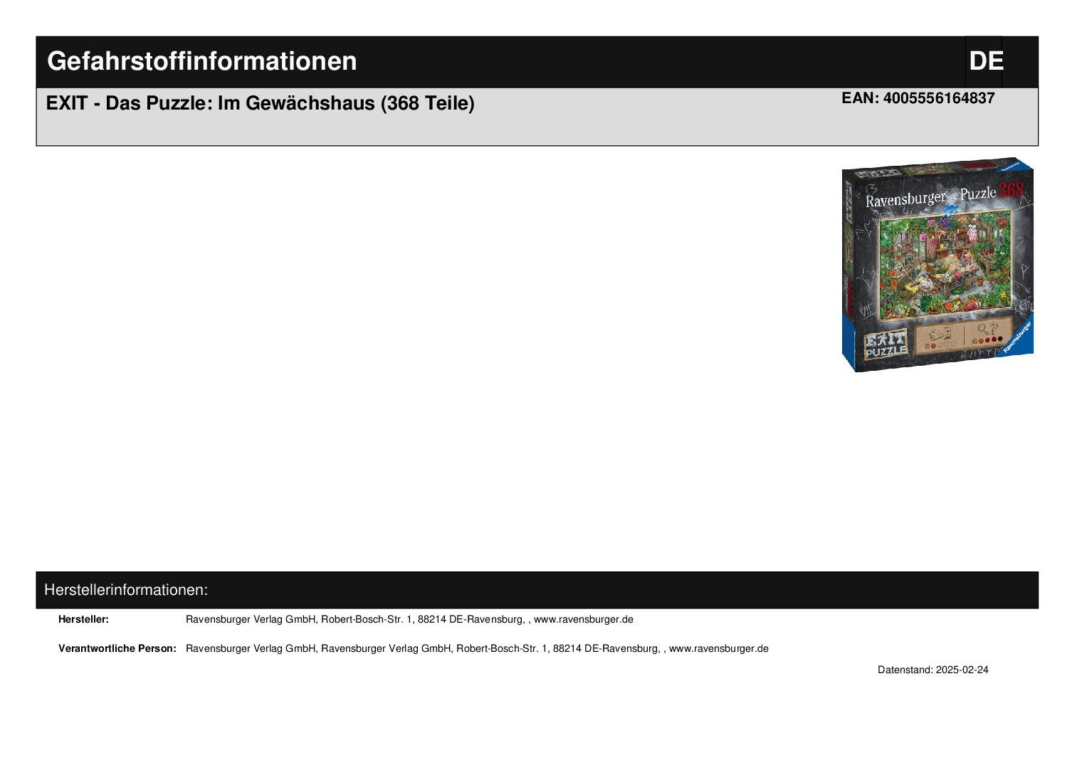 EXIT - Das Puzzle: Im Gewächshaus (368 Teile)