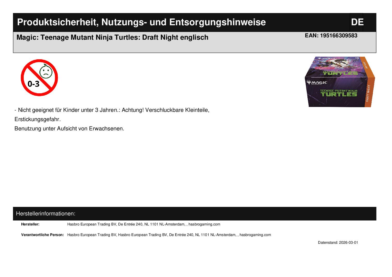 Magic: Teenage Mutant Ninja Turtles: Draft Night englisch