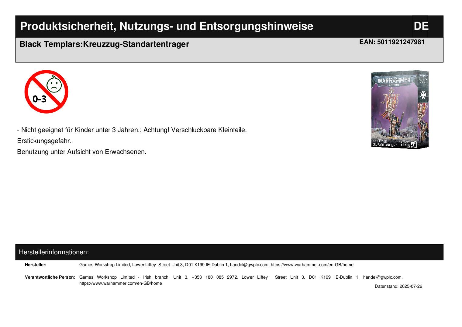 Black Templars:Kreuzzug-Standartentrager