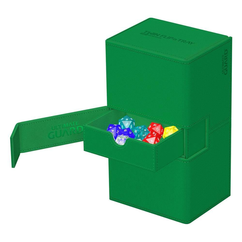 Ultimate Guard Twin Flip'n'Tray 200+ XenoSkin Monocolor Grün