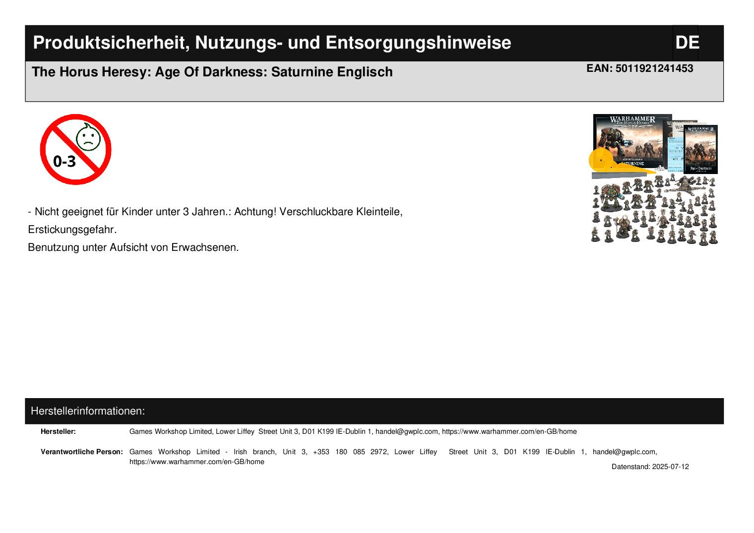 The Horus Heresy: Age of Darkness: Saturnine Englisch