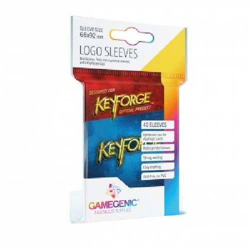KeyForge Printed Sleeves Logo on Blue