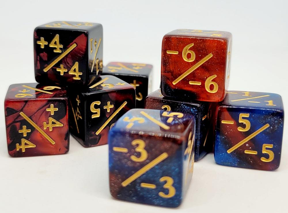 Würfelset D6: Counterdice +/- Mix Powder (12)