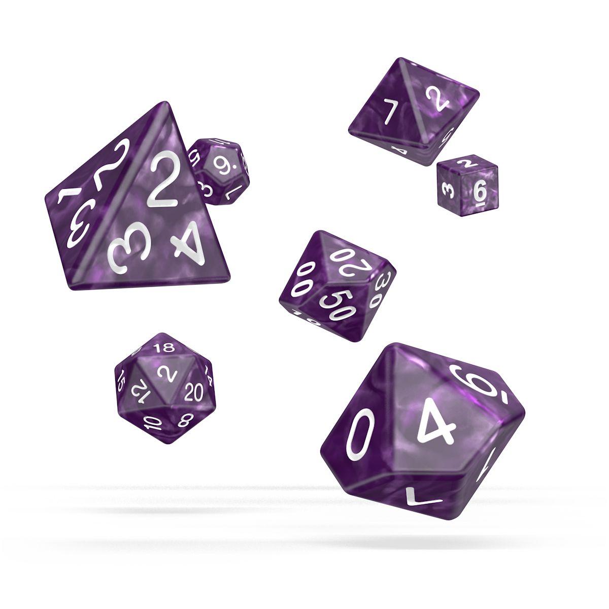Oakie Doakie Dice RPG Set Marble - Purple (7)