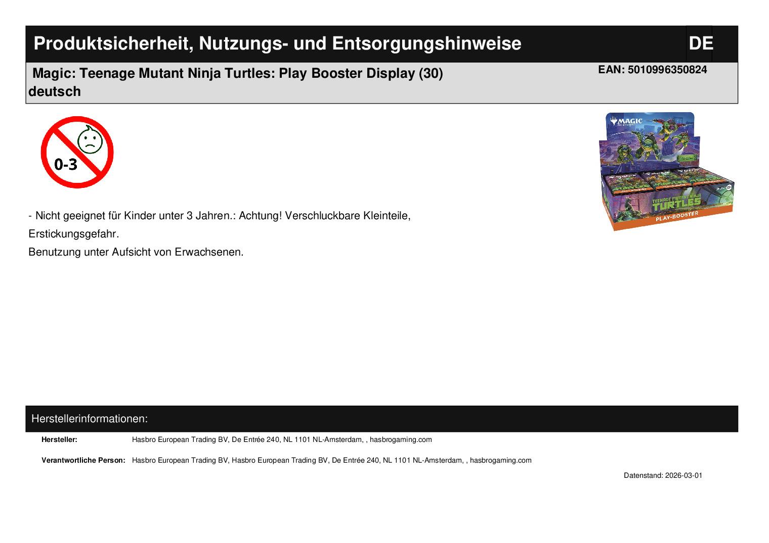 Magic: Teenage Mutant Ninja Turtles: Play Booster Display (30) deutsch