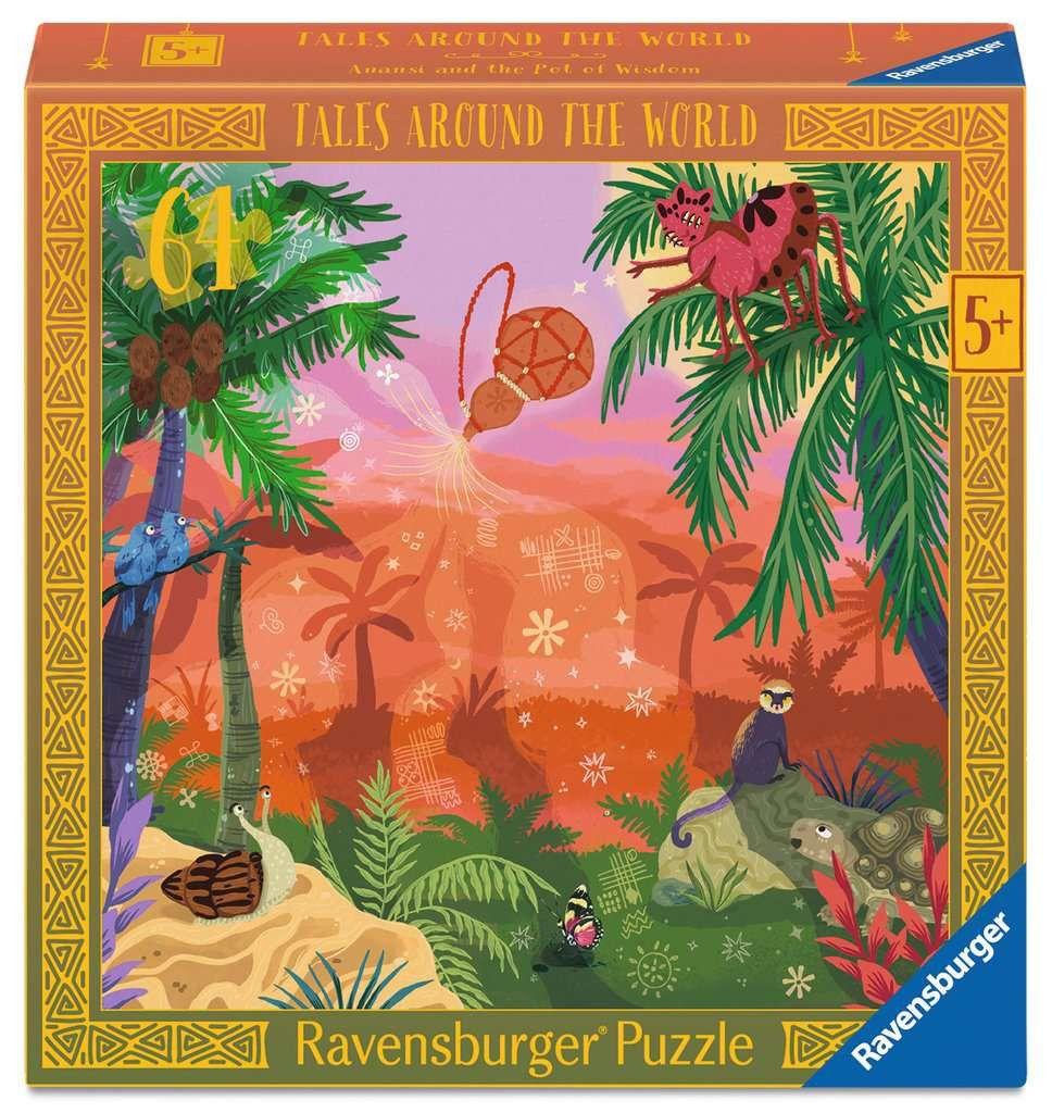 64 Teile Puzzle: Anansi und der Topf der Weisheit