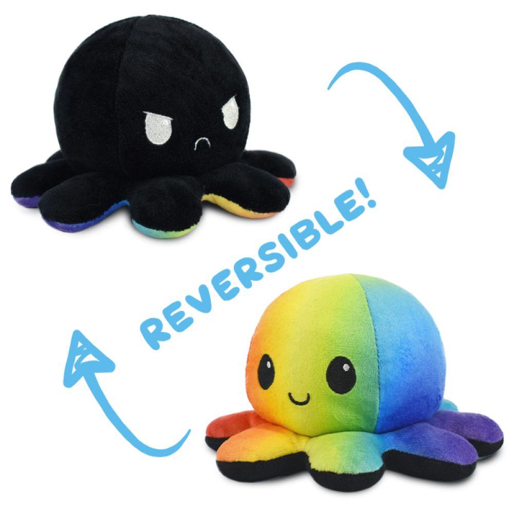 Reversible Octopus Plushie [Happy + Angry] [Rainbow + Black]