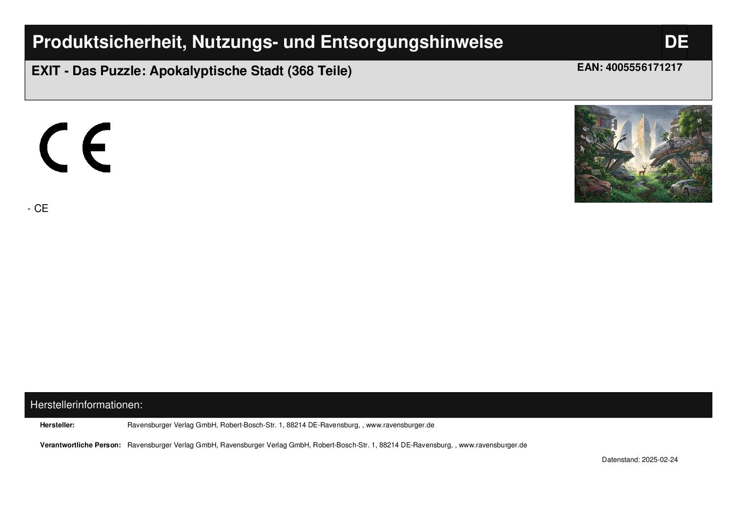 EXIT - Das Puzzle: Apokalyptische Stadt (368 Teile)