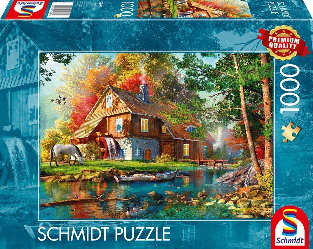 Wassermühle im Herbst, 1.000 Teile Puzzle
