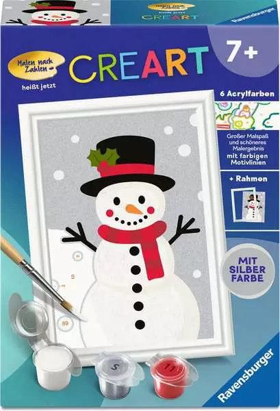 CreArt, Malen nach Zahlen Kinder - Schneemann Snowy