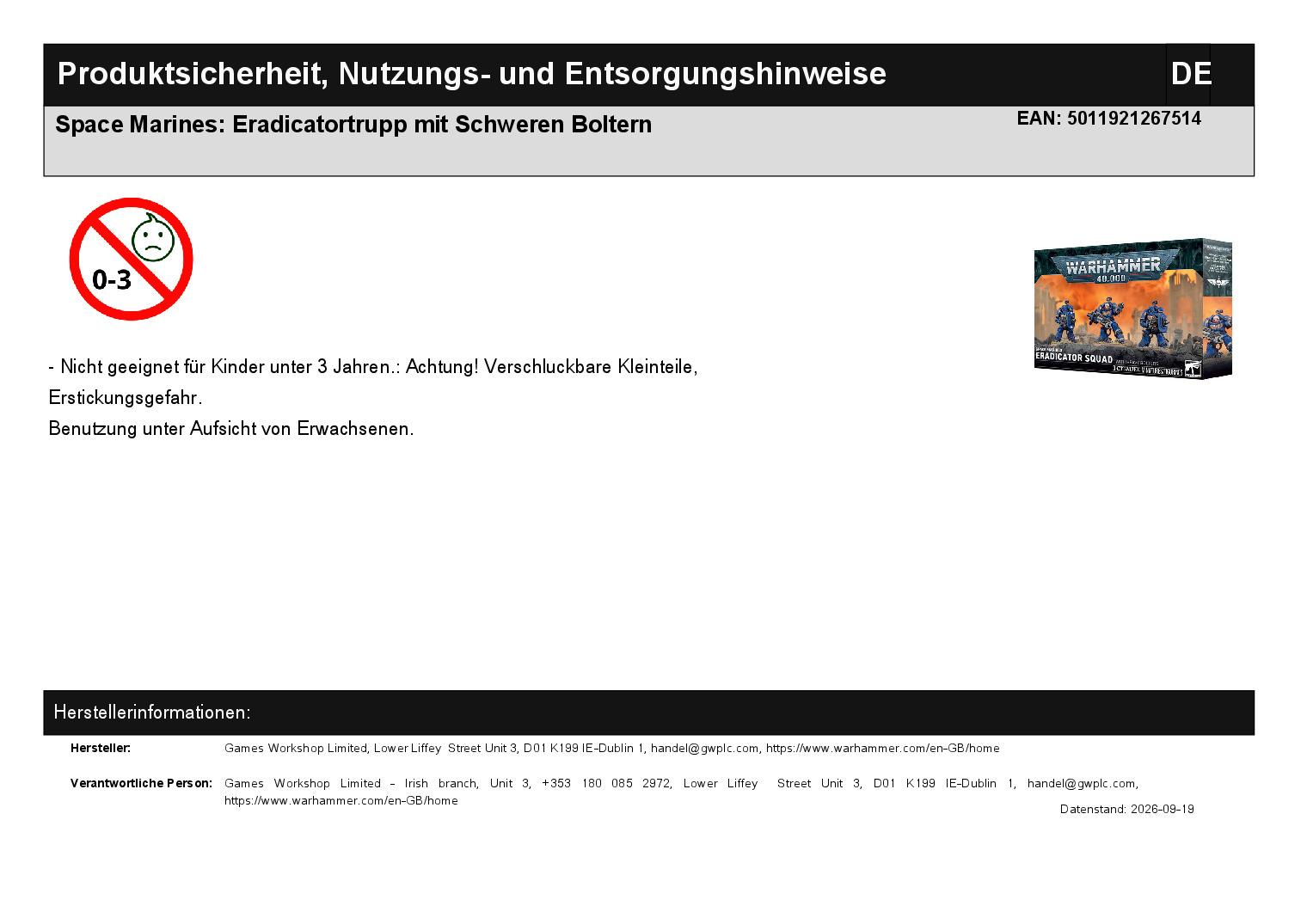 Space Marines: Eradicatortrupp mit Schweren Boltern