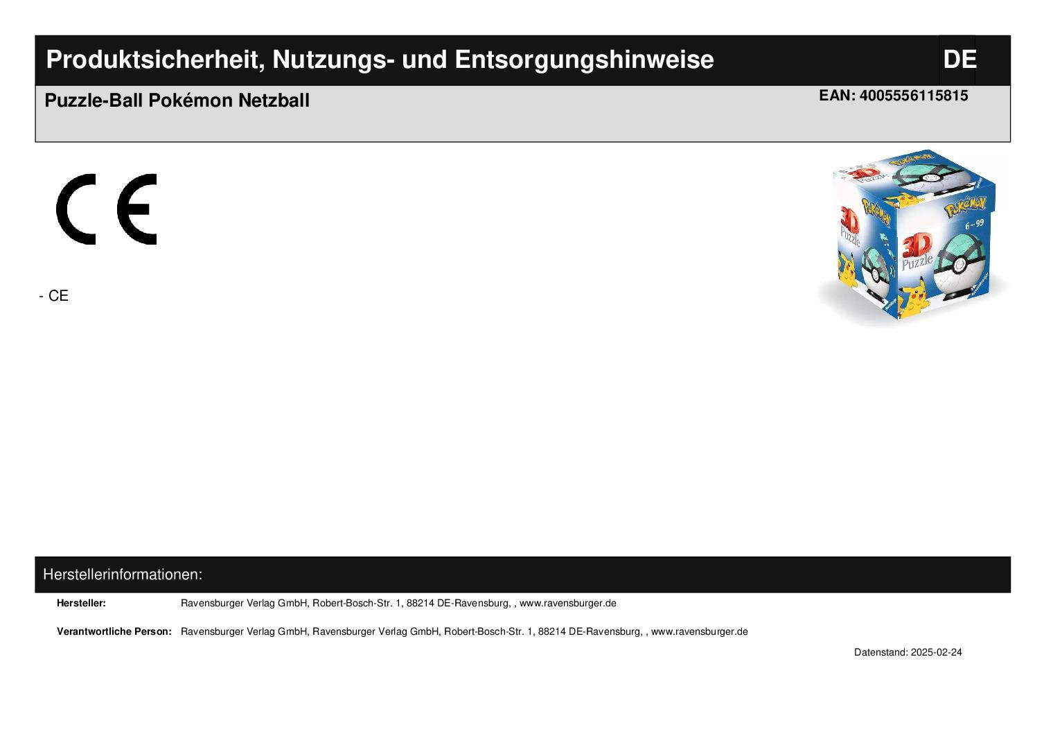 Puzzle-Ball Pokémon Netzball