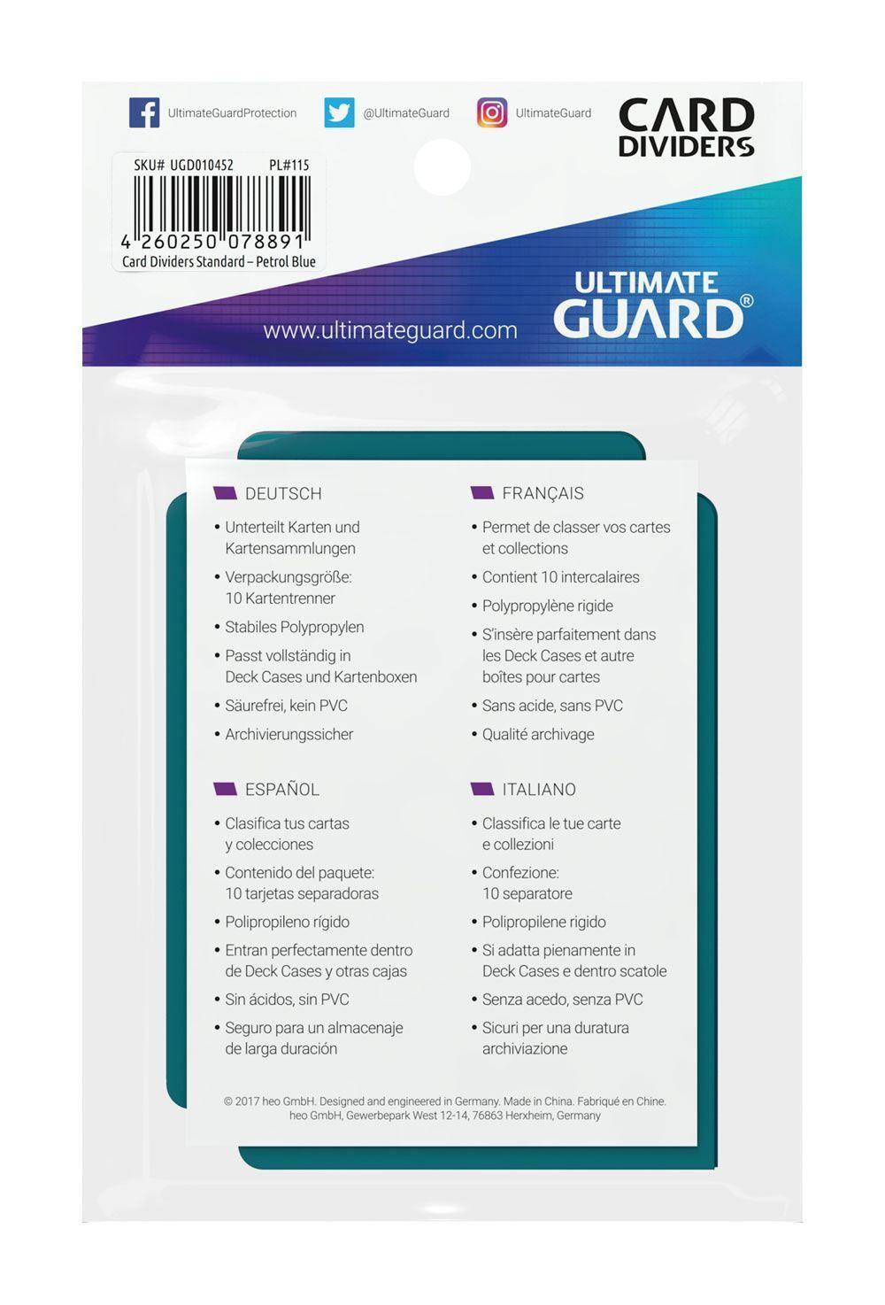 Ultimate Guard Card Dividers Standardgröße Petrol