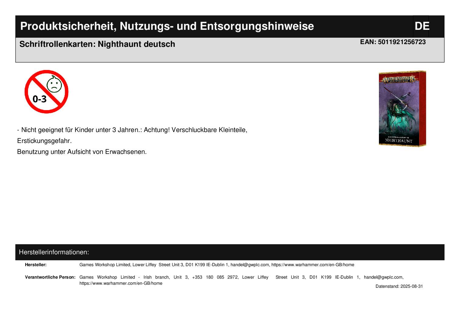 Schriftrollenkarten: Nighthaunt deutsch