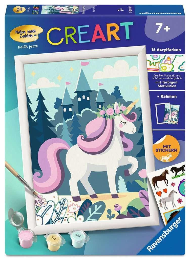 CreArt, Malen nach Zahlen Kinder - Einhorn Aurora
