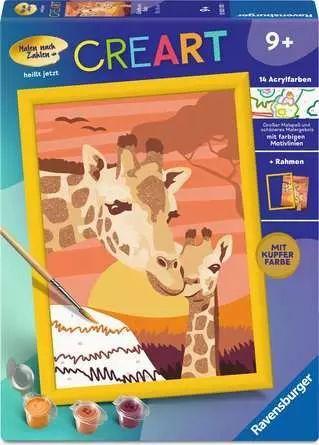 CreArt, Malen nach Zahlen Kinder - Giraffe mit Baby