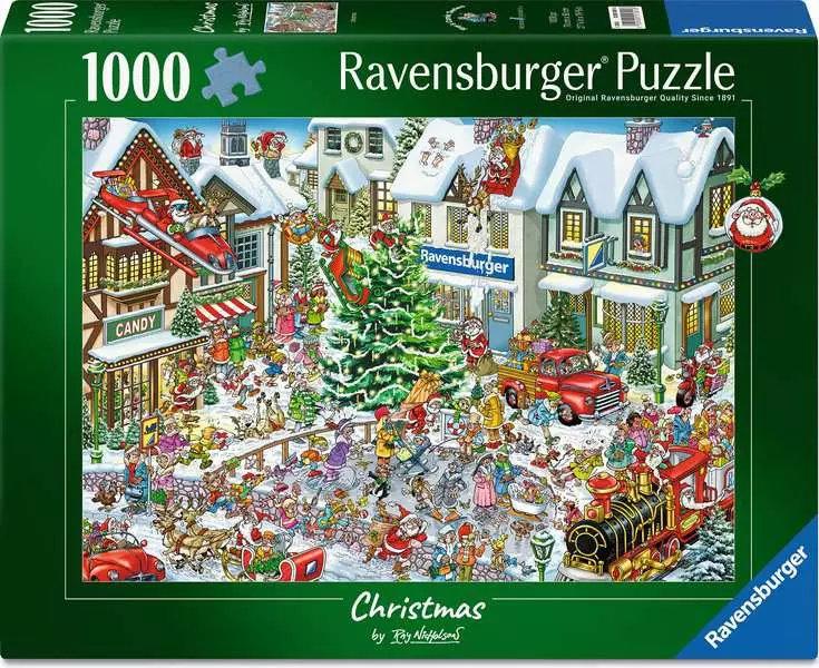 Puzzle 1000 Teile: Ray Nicholson: Wimmelbild Weihnachten
