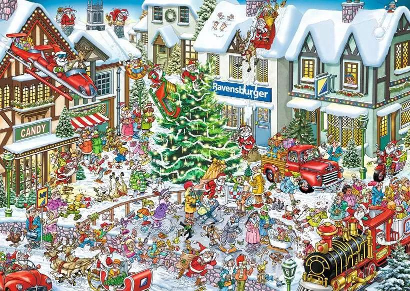 Puzzle 1000 Teile: Ray Nicholson: Wimmelbild Weihnachten