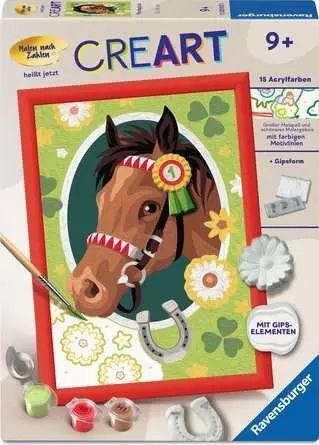 CreArt, Malen nach Zahlen mit Gips gießen Pferdeglück