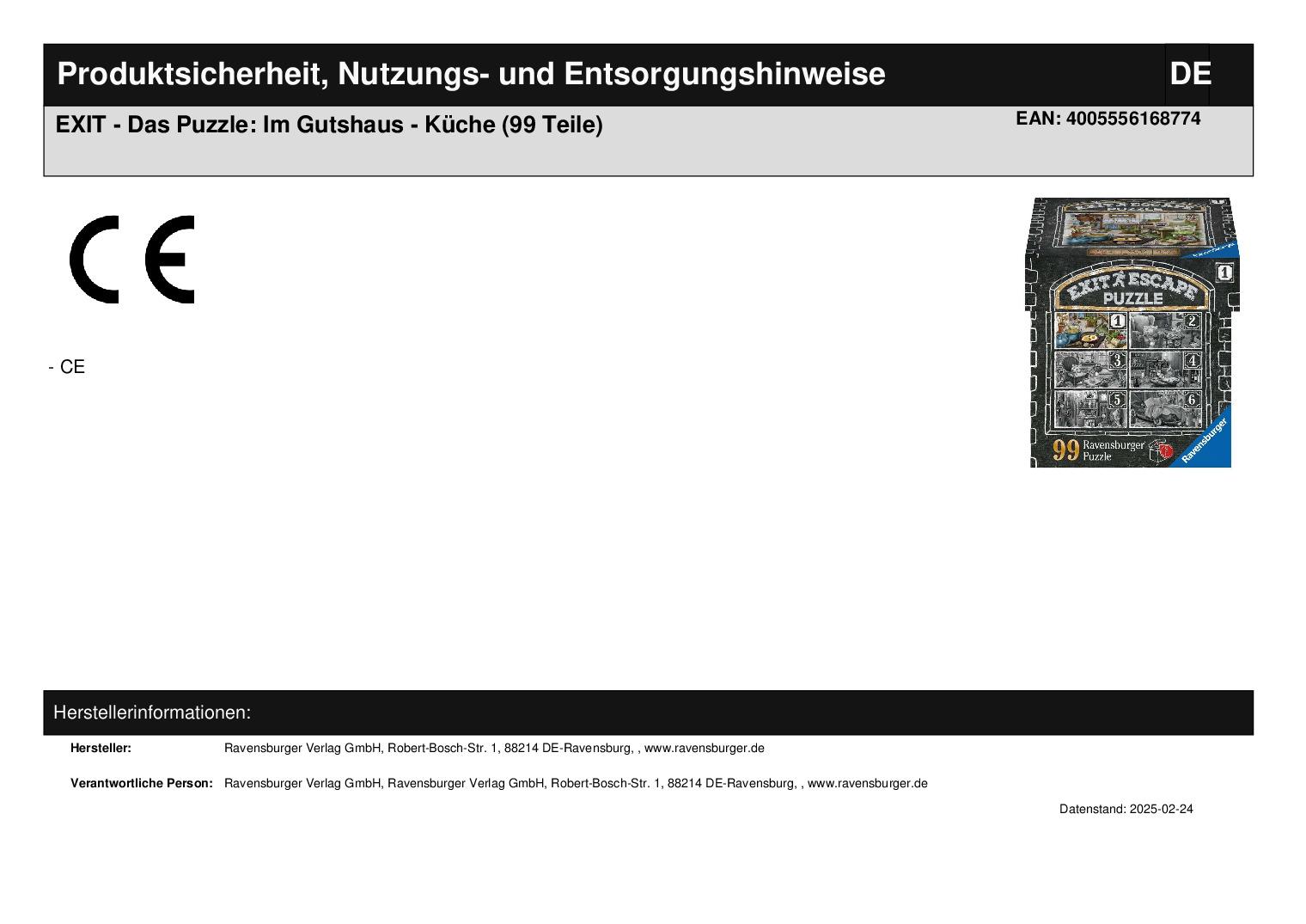 EXIT - Das Puzzle: Im Gutshaus - Küche (99 Teile)