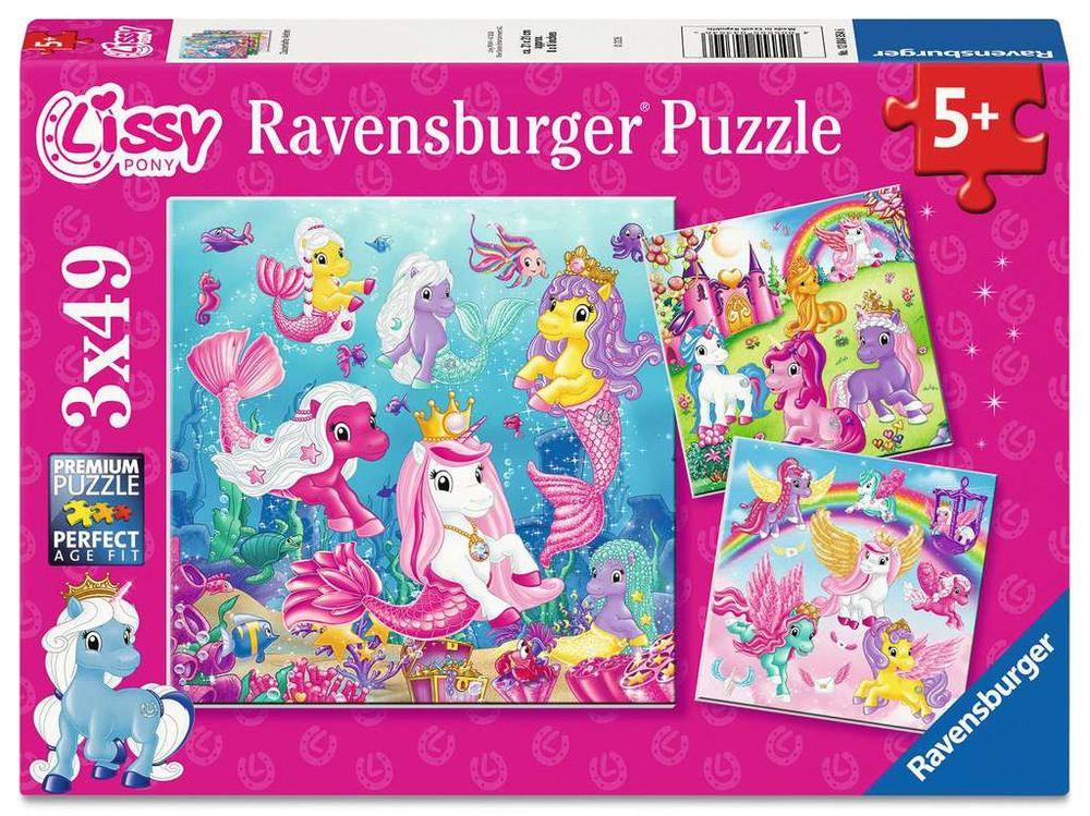 3x49 Teile Puzzle: Lissy Pony - Zauberhafte Welten!
