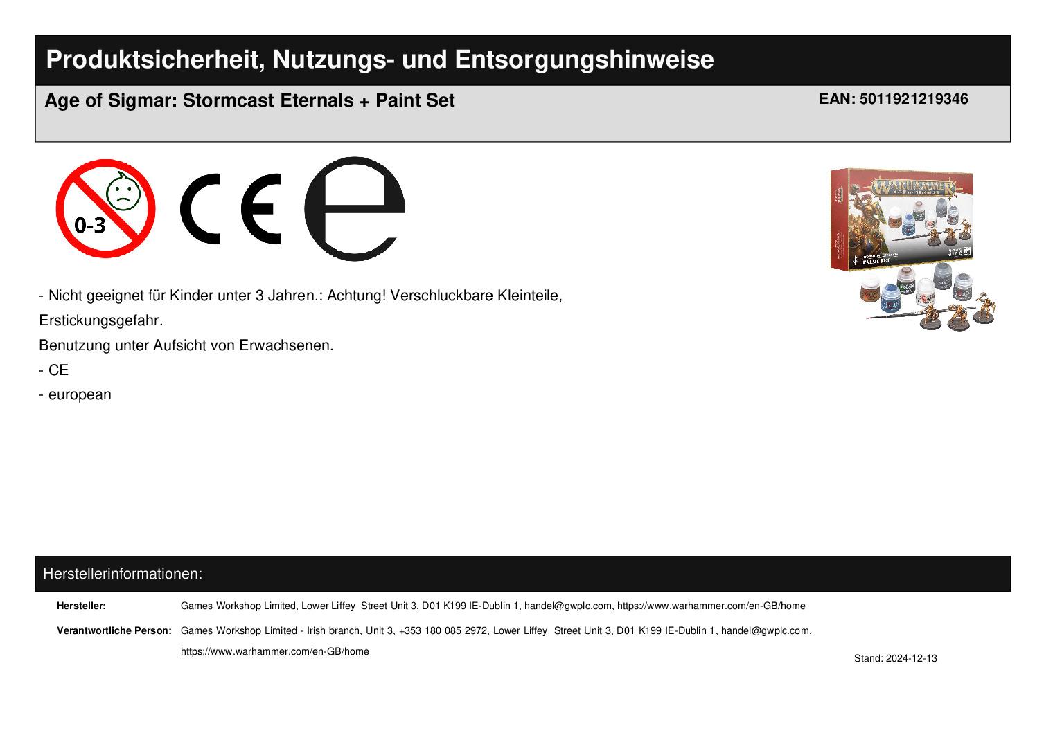 Age of Sigmar: Stormcast Eternals + Paint Set