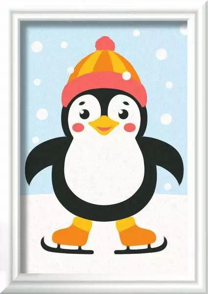 CreArt, Malen nach Zahlen Kinder - Pinguin im Schnee