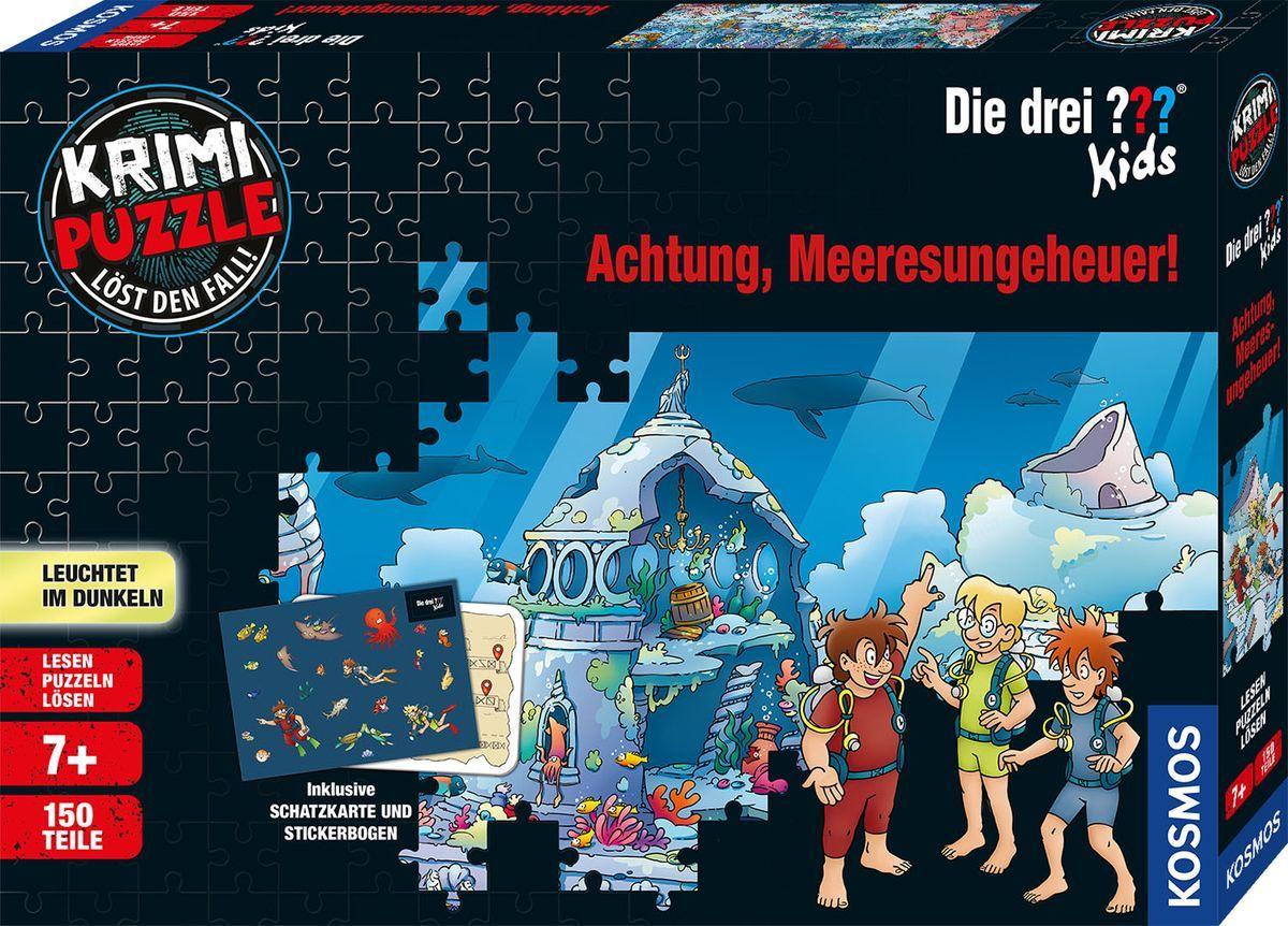 Krimipuzzle: Die drei ??? Kids - Achtung, Meeresungeheuer! (150 Teile)