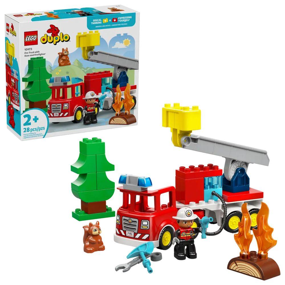 LEGO duplo Löschauto mit Schlauch und Feuerwehrmann