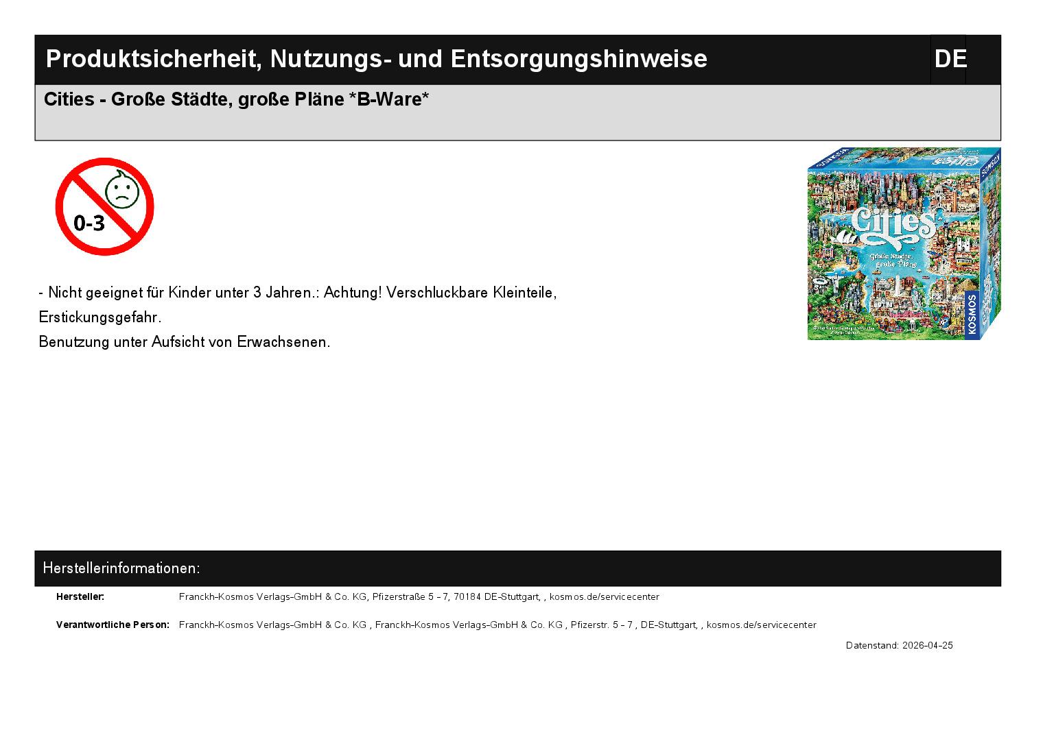 Cities - Große Städte, große Pläne *B-Ware*