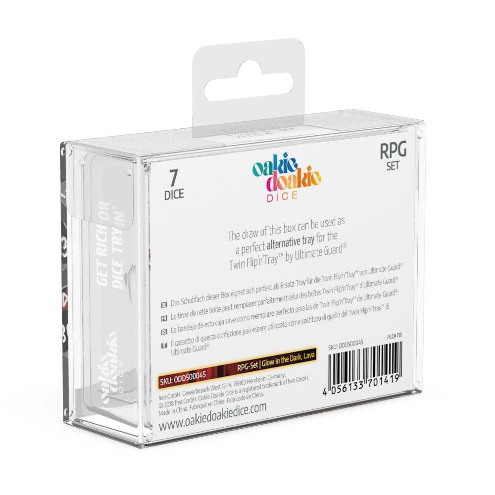 Oakie Doakie Dice RPG Set Glow in the Dark - Lava (7)