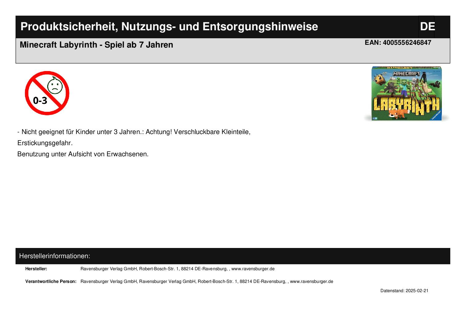 Minecraft Labyrinth - Spiel ab 7 Jahren