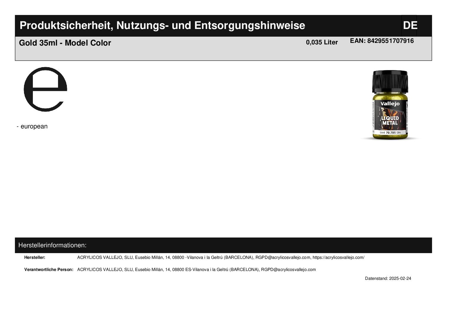 Gold 35ml - Model Color