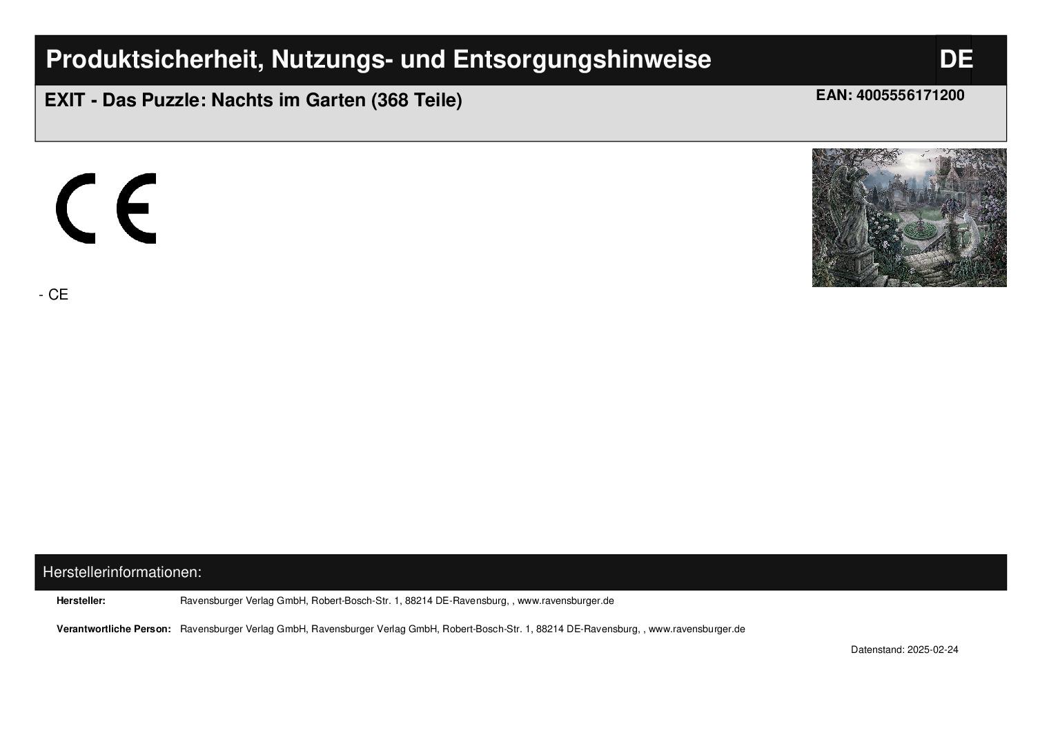 EXIT - Das Puzzle: Nachts im Garten (368 Teile)