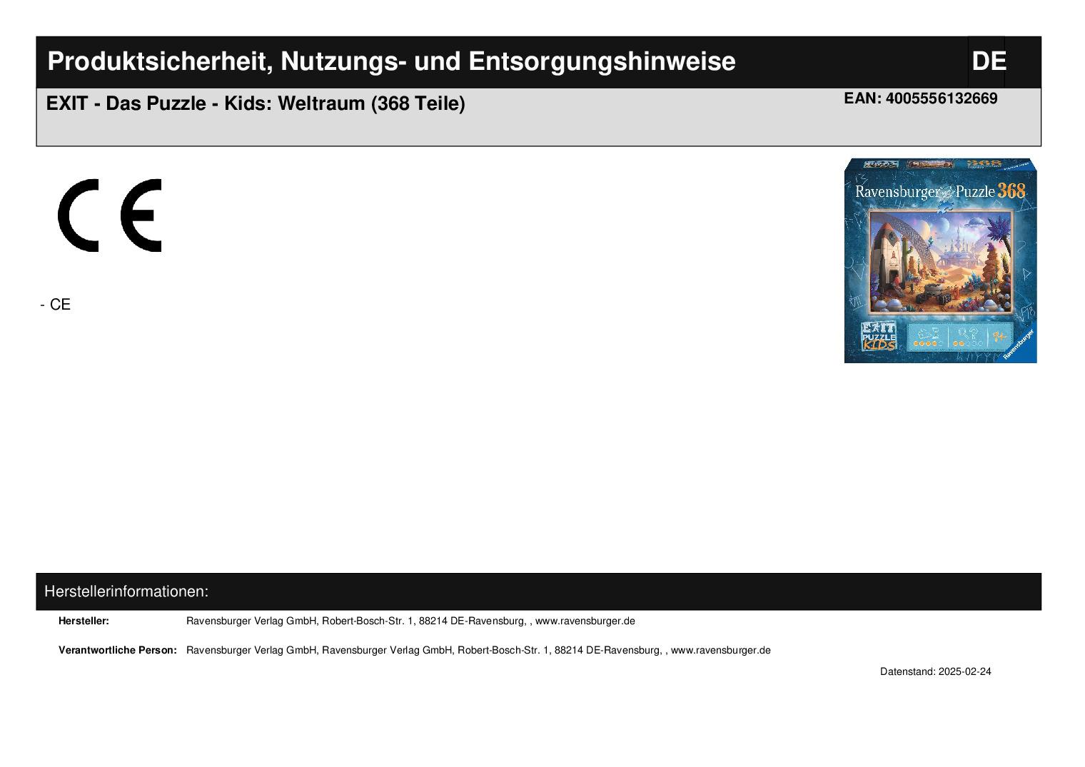 EXIT - Das Puzzle - Kids: Weltraum (368 Teile) EXIT - Das Puzzle - Kids: Weltraum (368 Teile)