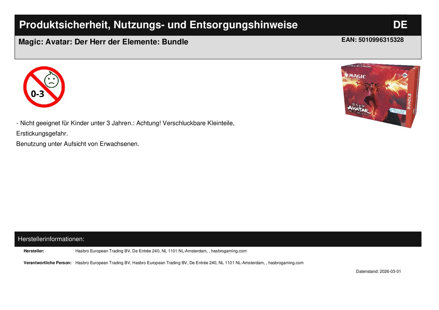 Magic: Avatar: Der Herr der Elemente: Bundle