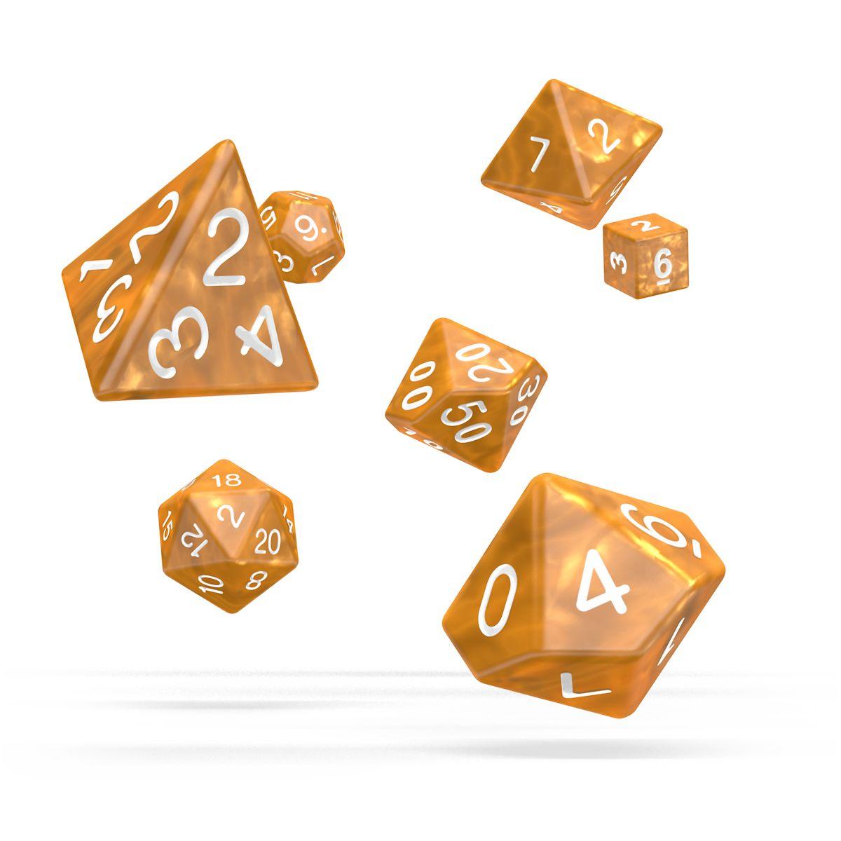 Oakie Doakie Dice RPG Set Marble - Orange (7)