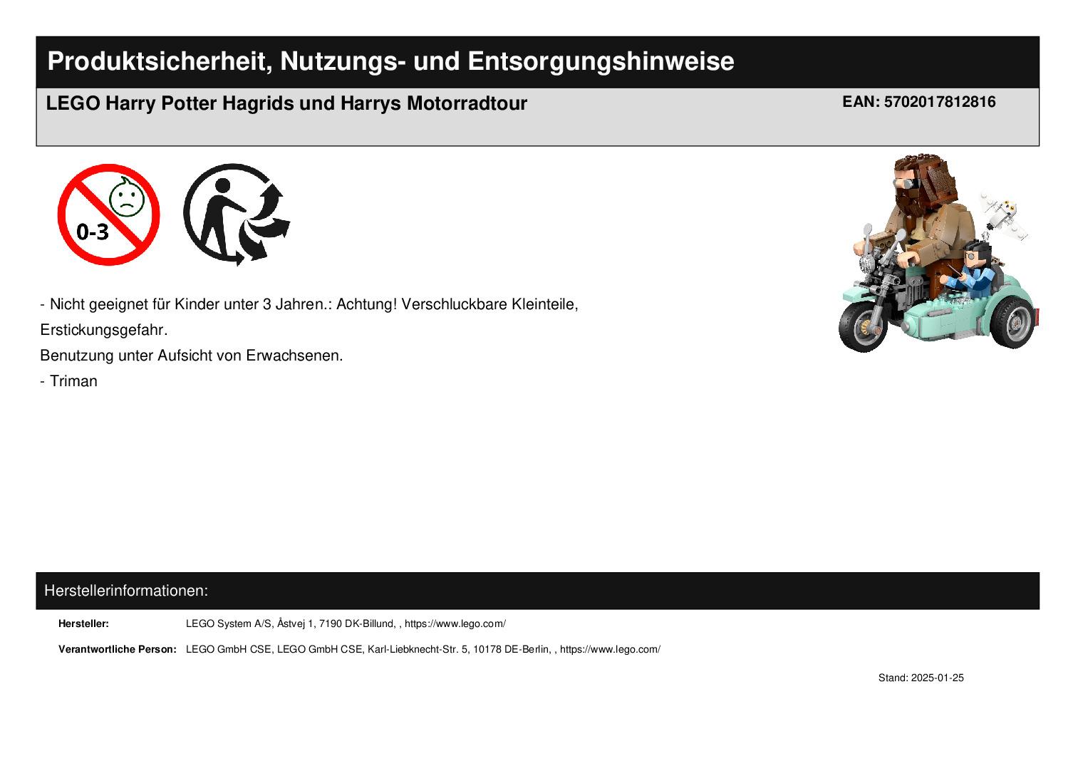 LEGO Harry Potter Hagrids und Harrys Motorradtour