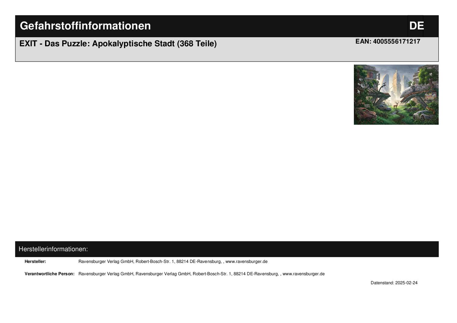 EXIT - Das Puzzle: Apokalyptische Stadt (368 Teile)