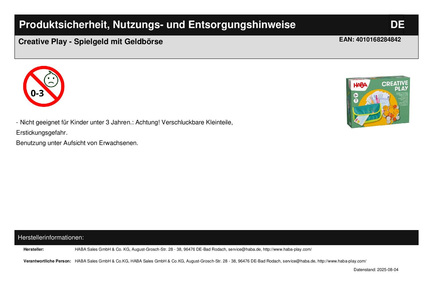 Creative Play - Spielgeld mit Geldbörse