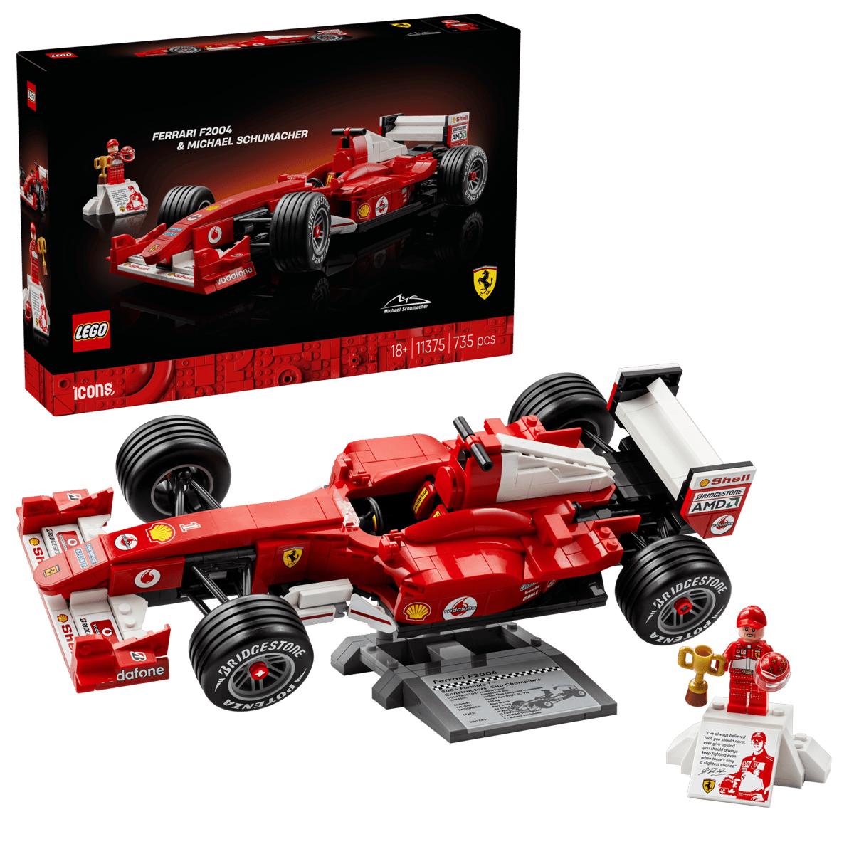 LEGO Icons Ferrari 2004 und Michael Schuhmacher