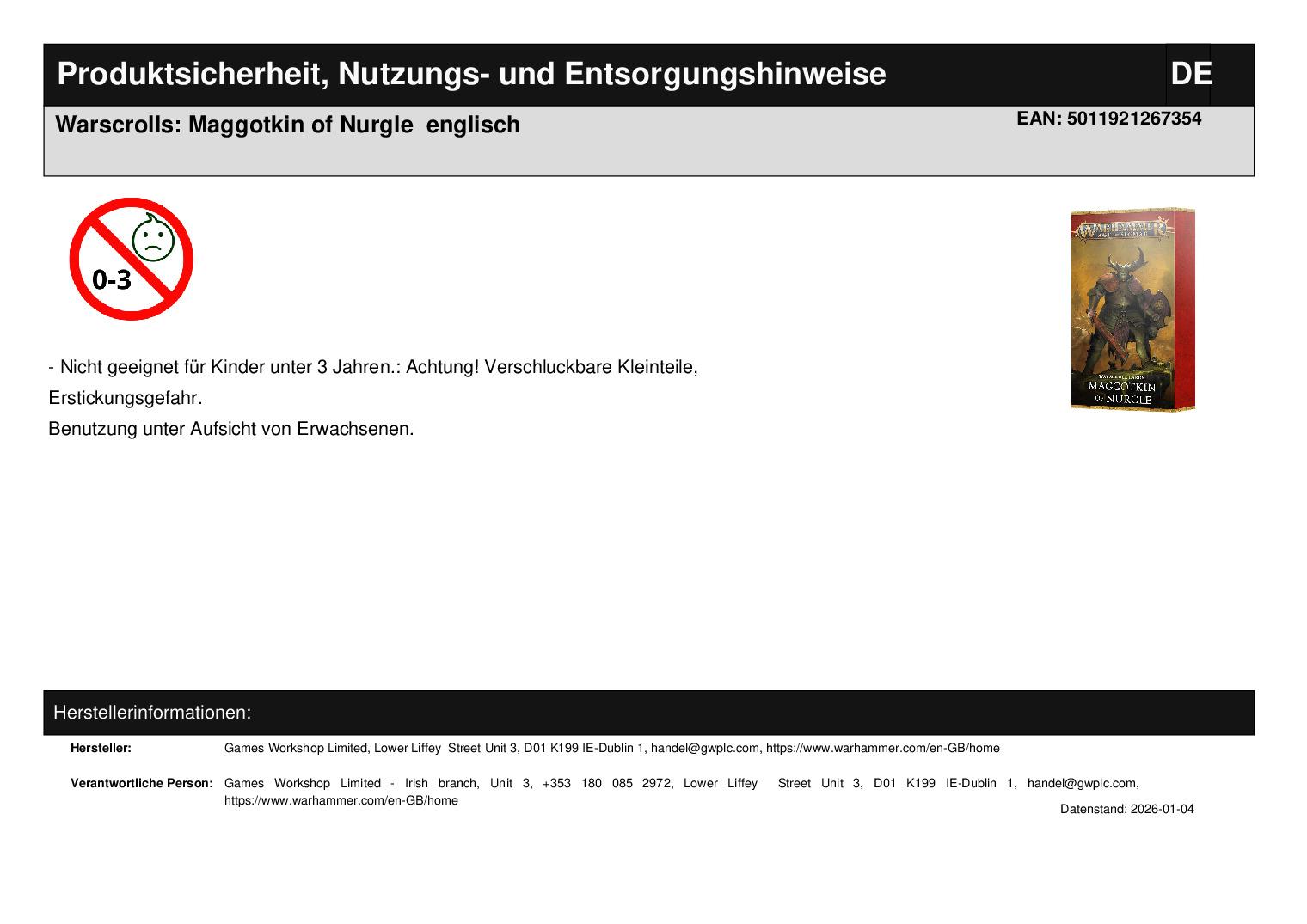 Warscrolls: Maggotkin of Nurgle  englisch