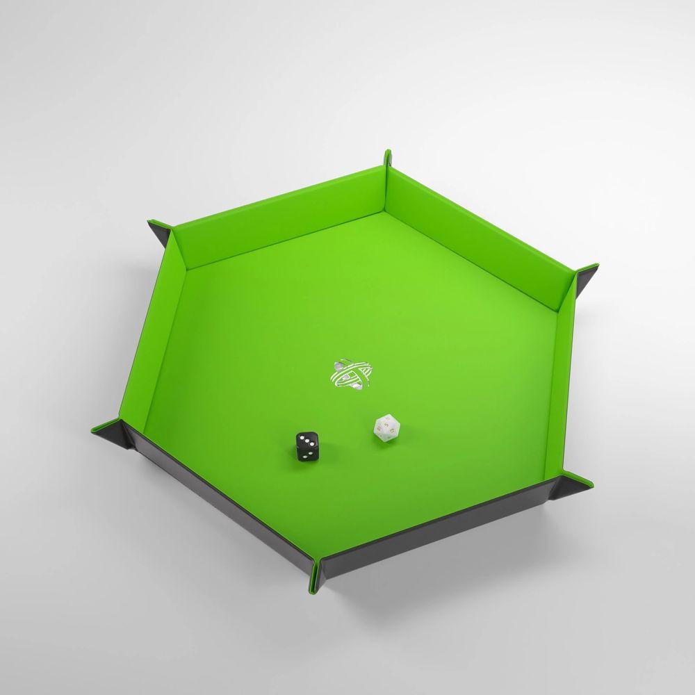 Gamegenic Magnetic Dice Tray Hexagonal Black&Green