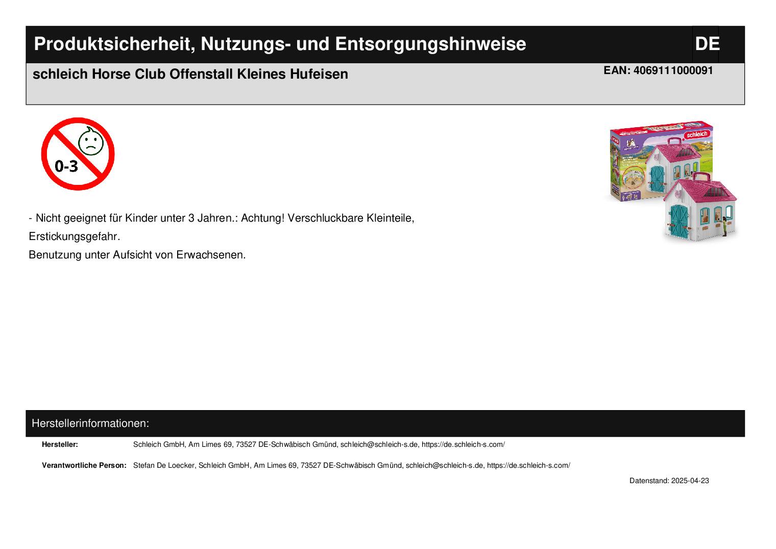 schleich Horse Club Offenstall Kleines Hufeisen