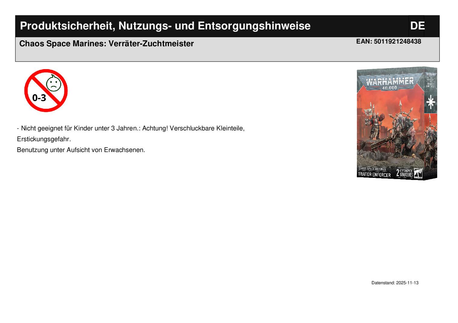 Chaos Space Marines: Verräter-Zuchtmeister