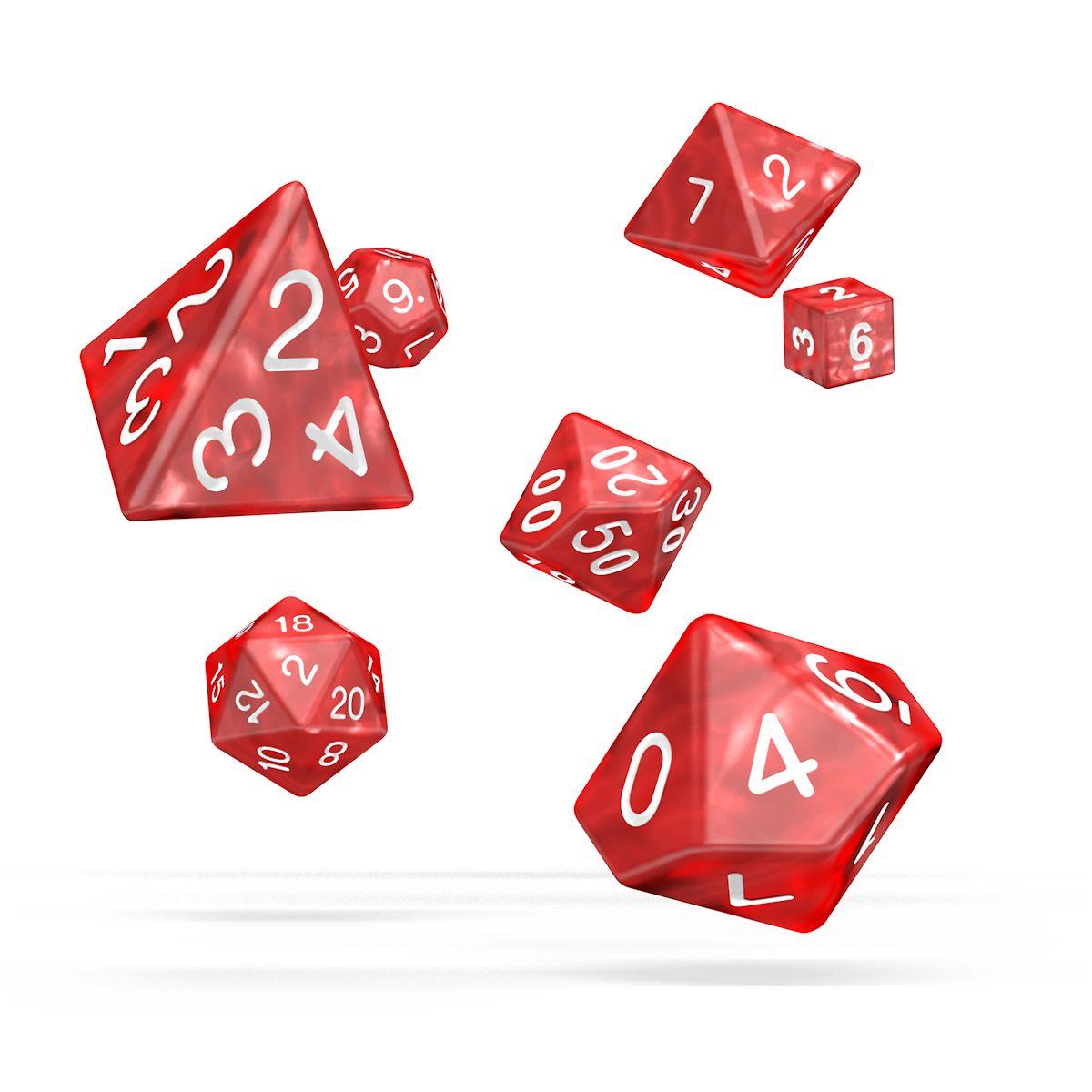 Oakie Doakie Dice RPG Set Marble - Red (7)