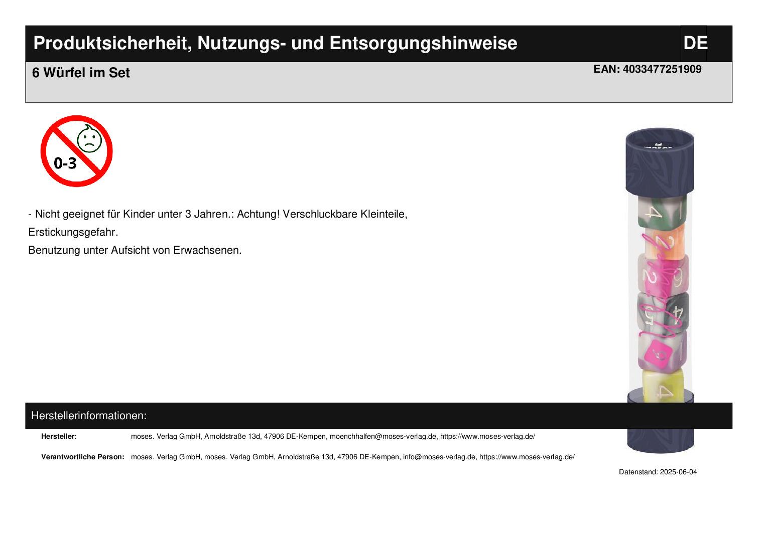 6 Würfel im Set