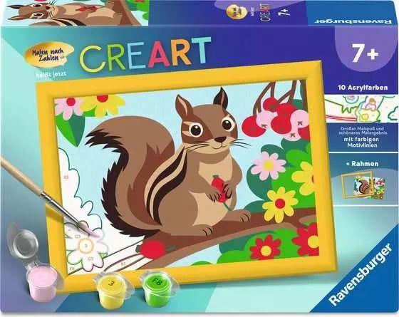 CreArt, Malen nach Zahlen Kinder Streifenhörnchen