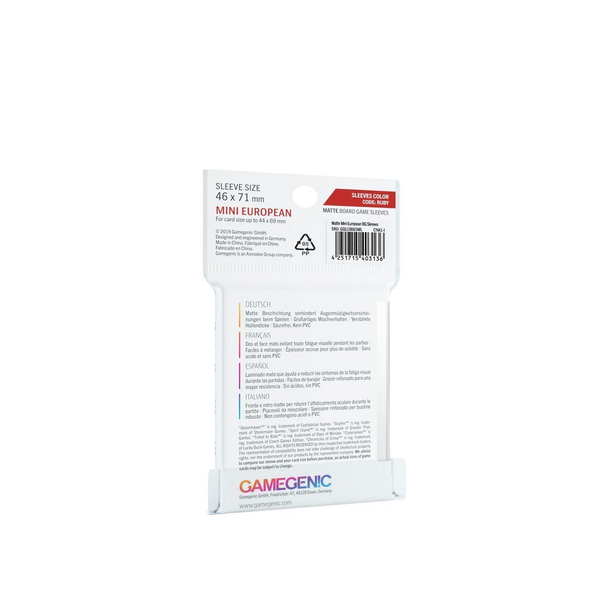 Gamegenic  Matte Board Game Sleeves - Mini European 46 x 71 mm (50)