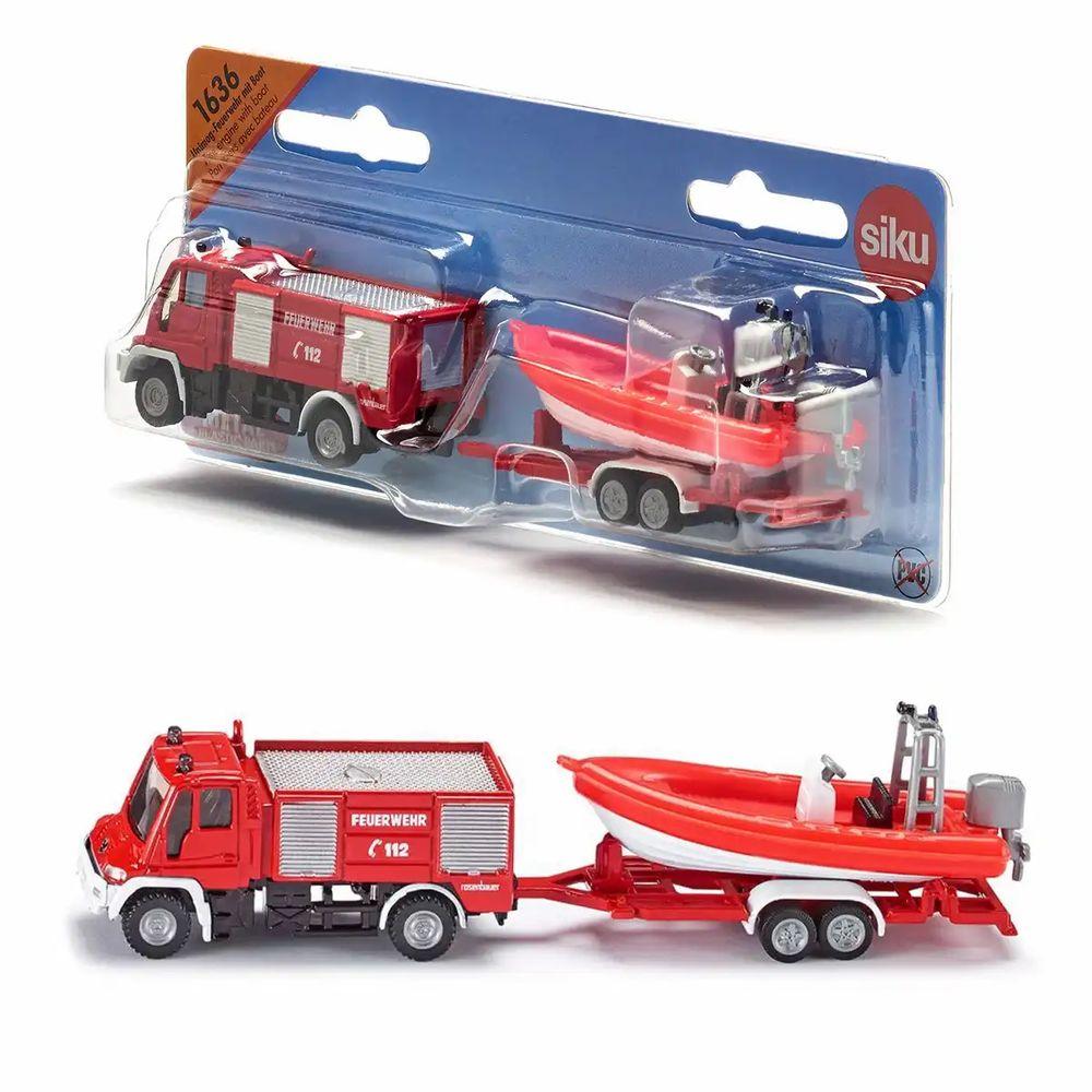 siku Unimog Feuerwehr mit Boot 1:87
